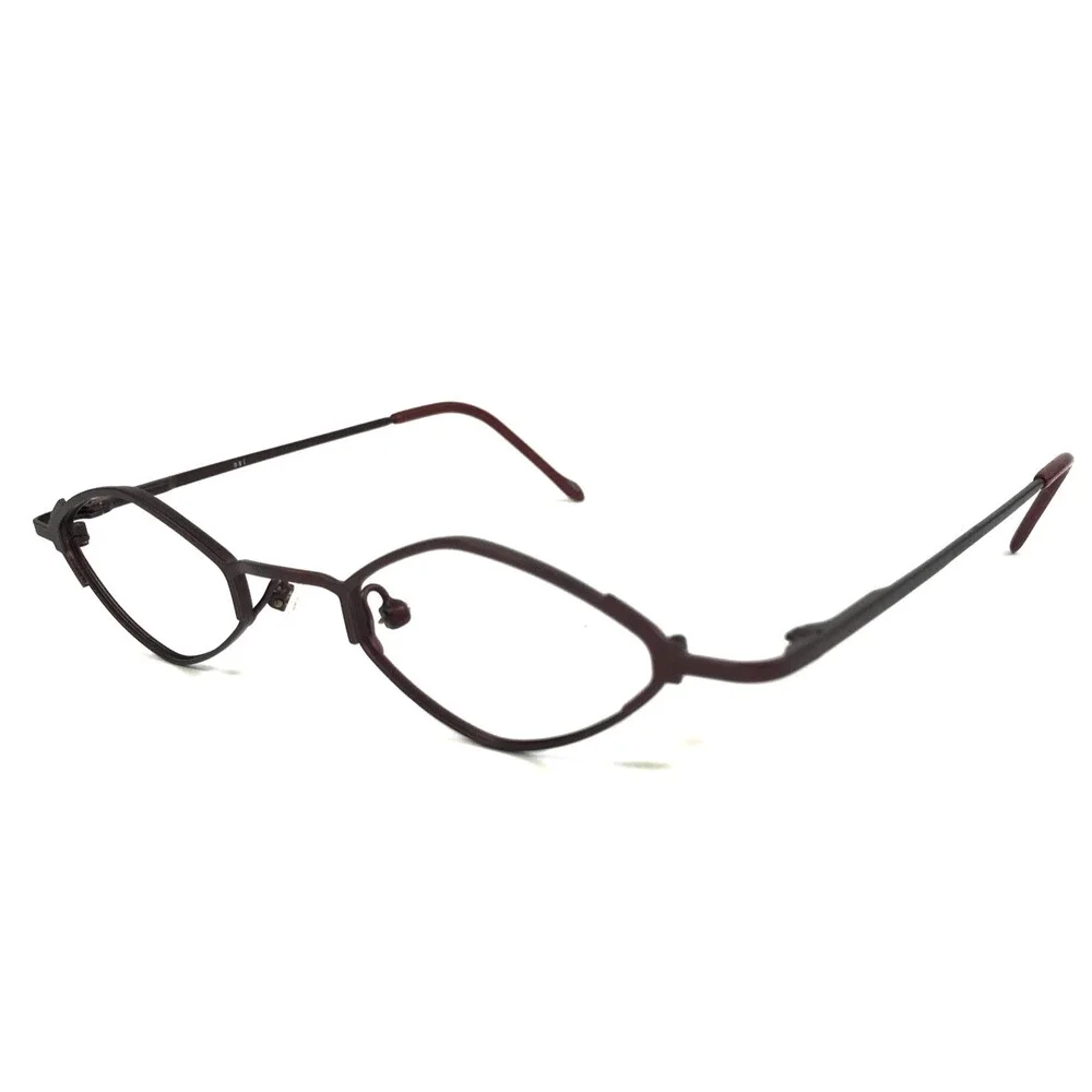 ogi Eyeglasses Frames 2068 COL. 59 Burgundy Red Geometric Wire Rim 43-21-140